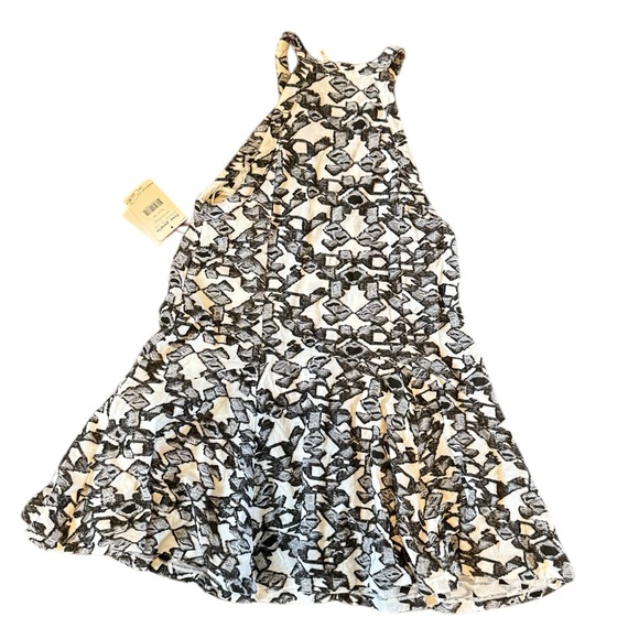 Dress Free People Black and White halter pockets Distressed Patterned Dress - Picture 3 of 6